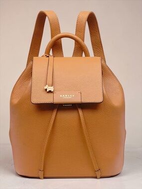RADLEY LONDON Tan Leather Backpack with Gold Hardware